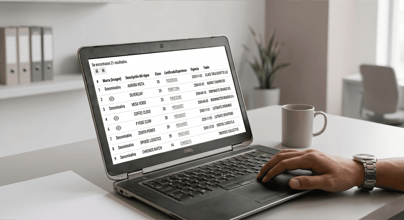 Persona consultando una tabla de registros en laptop